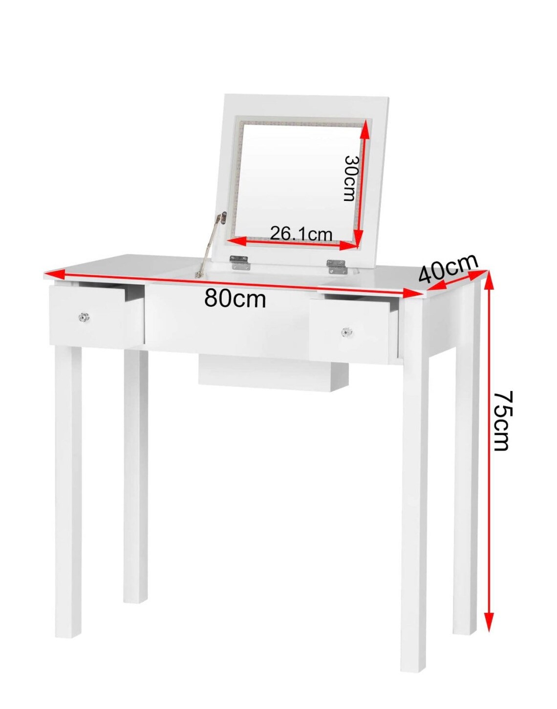 White Dressing Table With LED Mirror Makeup Vanity Table Etsy UK