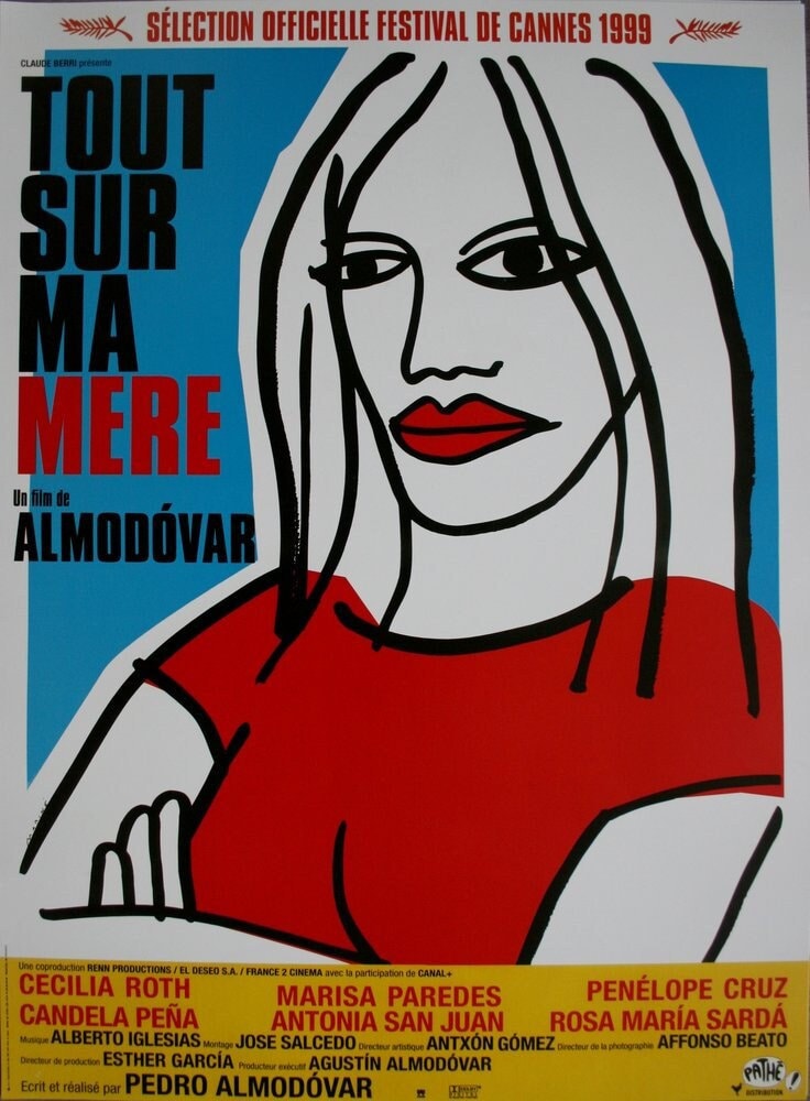 Tutto su mia madre Poster cinematografico arrotolato Formato piccolo 53x40cm Pedro Almodóvar Penelope Cruz