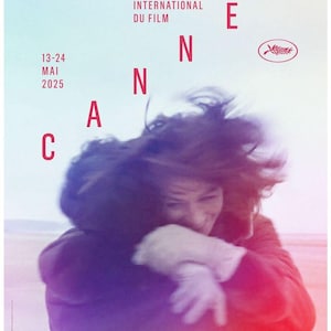 Cartel original del Festival de Cine de Cannes 2025. Tamaño 60x40cm. Modelo A. Enrollado. Jean-Louis Trintignant, Anouk Aimée