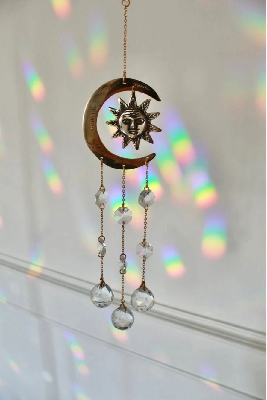 Kristall Sonnenfänger Mit Glasprismen - Kyanit Kristall Für Fenster Dekoration