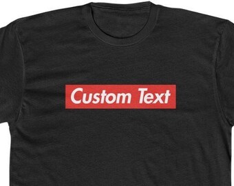 Personalized & Superior Custom Red Box Style Logo Parody T-Shirt
