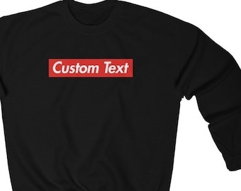Personalized & Superior Custom Red Box Style Logo Parody Crew Sweatshirt