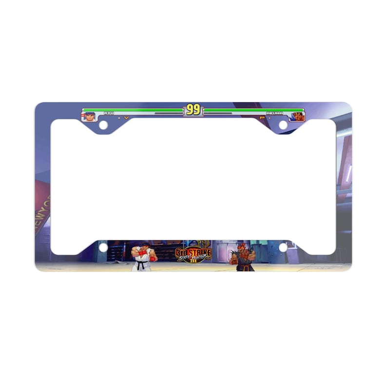 Street Fighter III Third Strike | Akuma VS Ryu Metal License Plate Frame