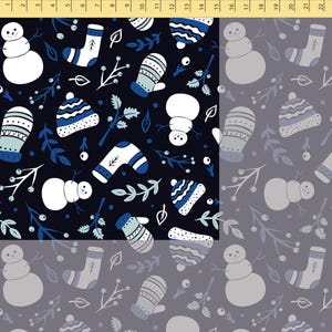 Winter Holiday Seamless Digital Pattern, Snowman Digital Paper, Xstmas ...