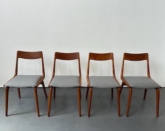 Vintage 1960s  4 x Alfred Christensen Boomerang Teak Dining Chairs. Slagelse Møbelfabrik Danish . Mid Century. Retro. Vodder Wegner Danish