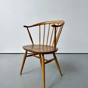 Vintage Ercol Blonde Cowhorn Carver Dining Chair Retro Mid