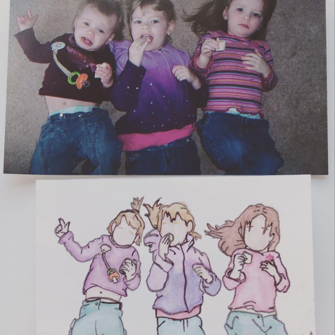 Custom Watercolor Painting to Your Portrait Faceless Etsy