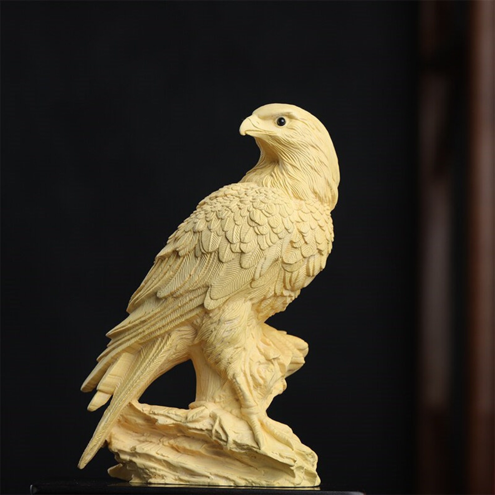 14 CM Wooden Eagle Sculpture Hawk Statue Modern Style Falcon Etsy