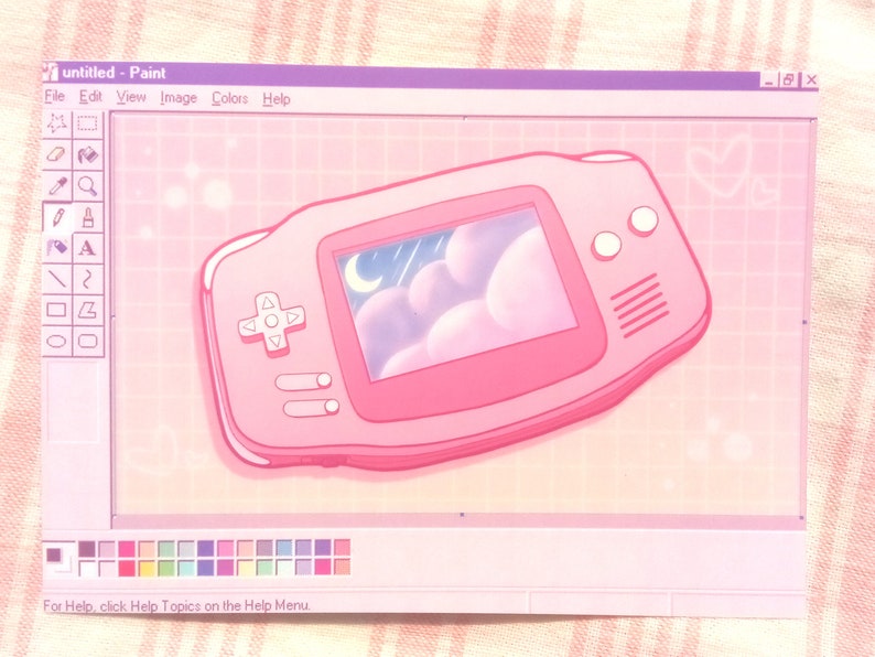 Aesthetic nintendo console art print game boy advance 5x7 | Etsy