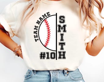 Custom Baseball name number team name svg png jpg, Baseball Mom, Personalized Baseball Mom Svg, Game Day, Baseball Season, Gift For Player