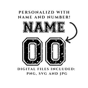 Custom Jersey Name and Number Svg Png, Custom soccer jersey Png, Custom Football jersey, Jersey Numbers svg, Digital Download, Svg Png Jpg