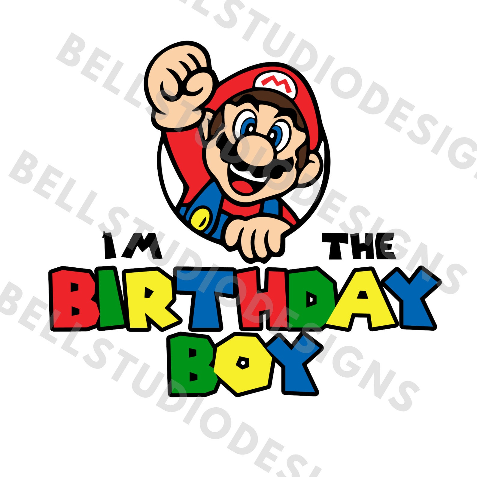 Super Mario I'm the Birthday Boy SVG PNG Jpg, Mario Birthday Svg, Mario