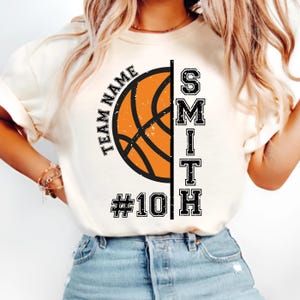 Aangepaste basketbal naam nummer teamnaam svg png jpg, basketbal moeder, gepersonaliseerd, wedstrijddag, basketbalseizoen, cadeau voor speler, teamshirts
