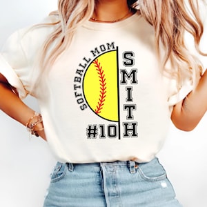 Nom du joueur de softball maman svg png jpg, maman de softball, Svg de maman de softball personnalisé, jour de match, saison de softball, cadeau pour maman, nom de joueurs