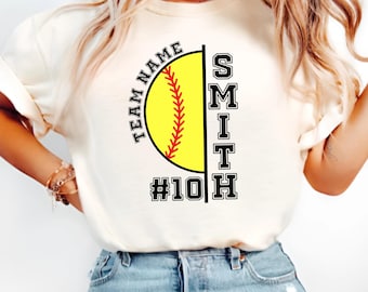 Custom Softball name number team name svg png jpg, Softball Mom, Personalized Softball Mom Svg, Game Day, Softball Season, Gift For Player