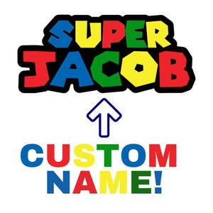 Nome personalizado do Super Mario, nome personalizado na fonte Mario SVG PNG jpg, nome personalizado Mario, logotipo digital da festa de aniversário do Mario