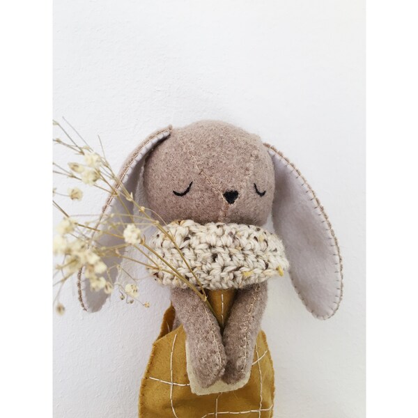 Patron Mon Doudou Lapin en feutrine - pdf numérique, digital pattern - couture, bébé, cadeau naissance, enfant, déco