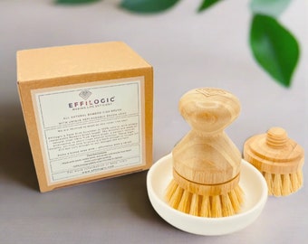 Replaceable Natural Bamboo Dish Brush Heads | Kitchen Scrubber