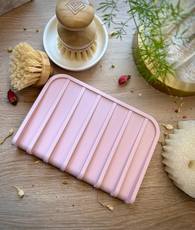 Silicone Sponge Holder| Self Draining Soap Tray| Kitchen Sink Organizer| Faucet Splash Catcher image 10