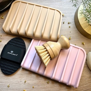 Silicone Sponge Holder| Self Draining Soap Tray| Kitchen Sink Organizer| Faucet Splash Catcher image 15