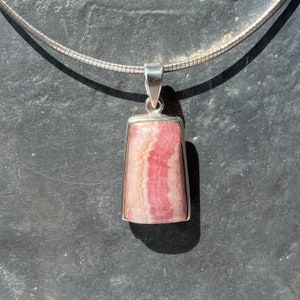 Ciondolo rodochrosite in argento rhodochrosite pendente 38x16mm