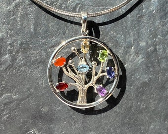 Chakra tree of life pendant - Chakra pendant - 7 chakra pendant