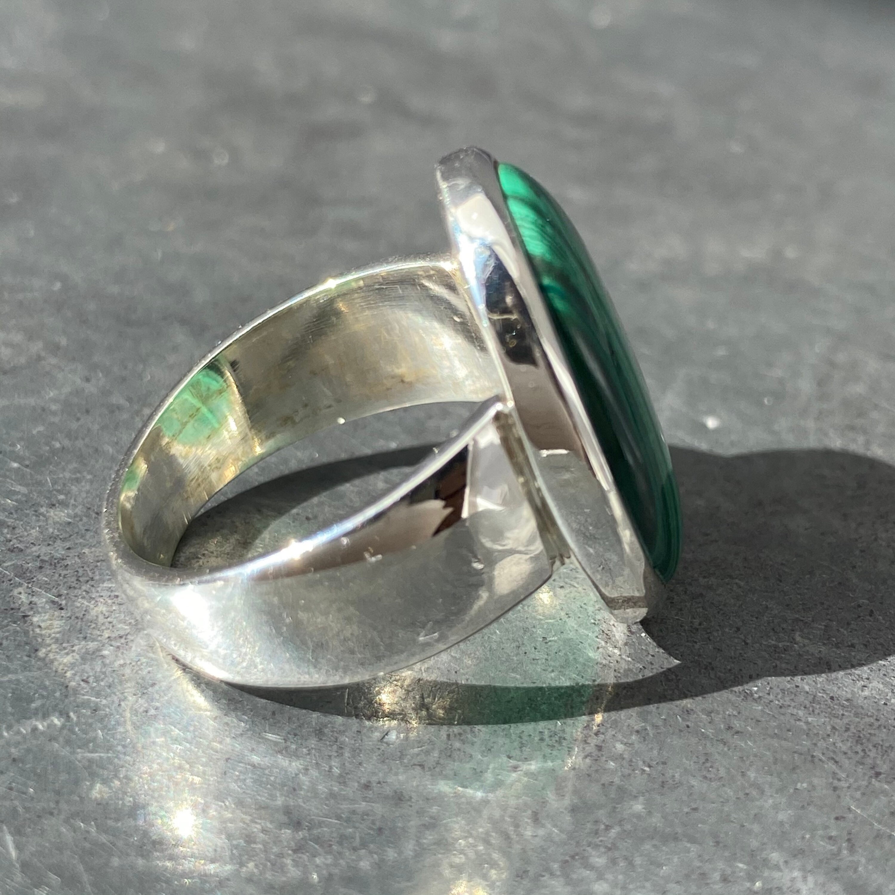 Malachite Ring sterling Silver Malachite Ring Adjustable Malachite Ring ...