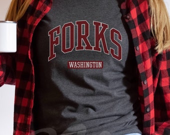 Forks Washington Crewneck,Forks Shirt,Team Edward Sweater,Saga,Gift,Cullen Baseball Tshirt,Retro Vintage Tshirt,Thunderball Team,Forks Shirt