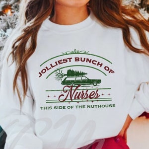 Jolliest Bunch of Nurses this side of the Nut House, Christmas Nurse Shirt,Nurse Christmas Gift Nurse Christmas Shirt,Matching Nurse Xmas