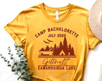 Camp Bachelorette Shirts, Getting Hitched Getting Lit Shirt, Customized Bridal Party Shirts,Camping Bachelorette Party Shirts, Getting Lit