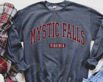 Mystic Falls Virginia Sweatshirt,Salvatore Sweatshirt,Sweater for Virginia,Stefan shirt, Damon sweater,TVD Fan Gift,Salvatore Crewneck