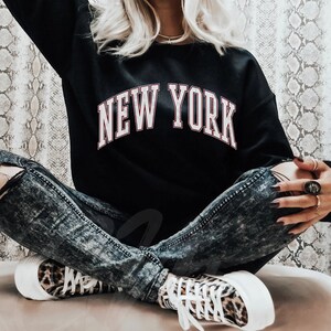 New York Sweatshirt,New York Crewneck,NYC Crewneck, College Sweatshirt,New York City Sweatshirt,Vintage Crewneck East Coast Sweatshirt