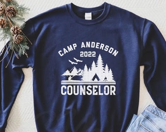 Custom Camp Counselor Sweatshirt,Personalized Camp Counselor Shirt,Camping shirts for Family Friends,Summer Camp Shirts Camping Trip