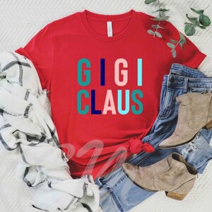 Gigi Claus Christmas Shirt,Gigi Christmas Shirt,Santa Holiday Top,Grandma Christmas,Gigi Claus Tee,Baby Announcement,Pregnancy Reveal