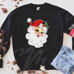 Retro Santa Sweatshirt,Vintage Santa Shirt,Santa Christmas Shirt,Merry Christmas Shirt,Christmas Sweater,Womens Christmas,Classic Christmas