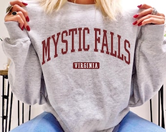 Mystic Falls Virginia Sweatshirt,Salvatore Sweatshirt,Sweater for Virginia,Stefan shirt, Damon sweater,TVD Fan Gift,Salvatore Crewneck