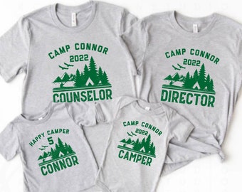 Camping Birthday Shirts for Family Friends,Personalized Camp T Shirt,Matching Men Kids Women Boy Girls Baby 1st 4th 5th birthday party shirt