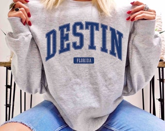 Florida Sweatshirt,Destin Florida Shirt,Destin Sweatshirt,Florida Crewneck,Destin Gifts,Florida Beach Pullover,Destin Souvenir