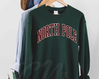 North Pole Christmas sweatshirt,Funny Christmas sweater,christmas sweatshirt for women,Vintage Christmas gift,Sweater women,Ugly Christmas
