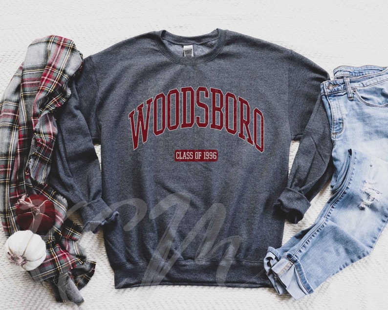 Woodsboro Sweatshirt,Woodsboro Class of 1996,Horror Movie Shirt,Scary Movie Lover Shirt,Scream Scary,90s Horror Movie,Scary Movie Sweater image 1