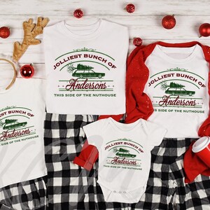 Jolliest Bunch of Custom Name Shirts,Personalized Family Name,Funny Christmas Shirt,Ugly Christmas,Vacation Christmas Shirt,Family Matching