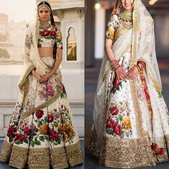 Sabyasachi floral hot sale bridal lehenga