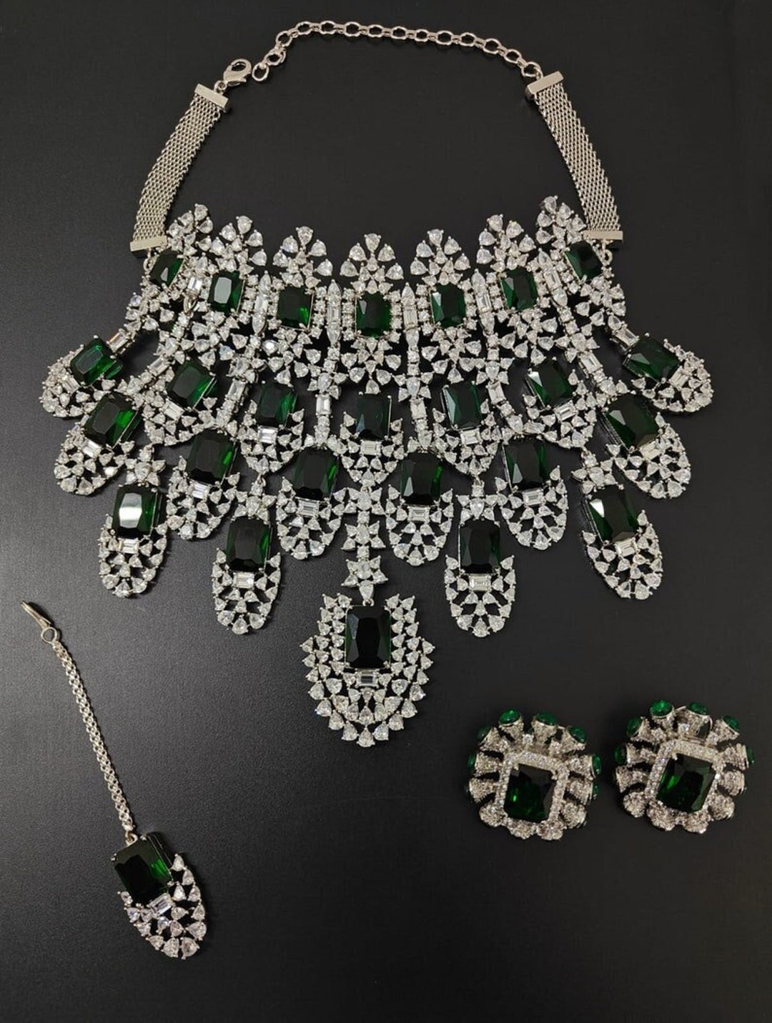 Emerald Diamond Necklace Kiara Advani Emerald Necklace Wedding Necklace