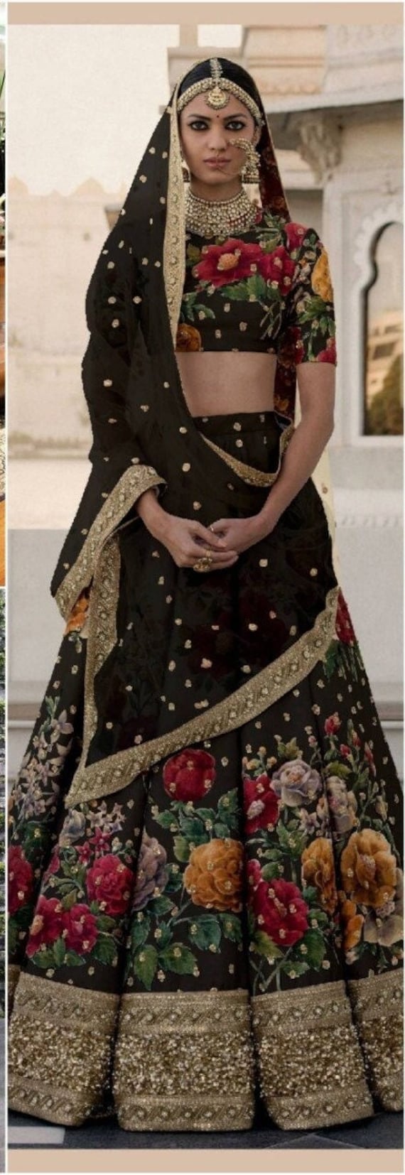 Fine Art Silk Sabyasachi Designer Floral Lehenga Choli Bollywood Lahnga  Marriage Ghaghra Choli Indian Bridal Lahnga Choli Party Wear Lengha 