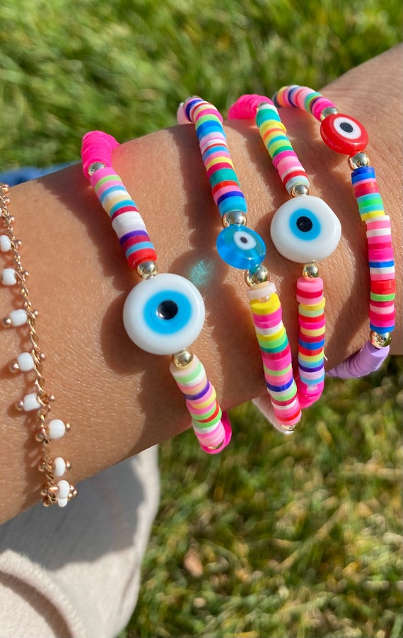 Colorful Evil Eye Bracelet: Protection Jewelry (17cm) - Etsy