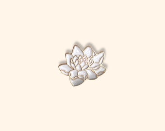 White and Gold Lotus Flower Pins | Pins | Lotus | Flower Pins | Lotus Pin | Beautiful Pins | Body Jewelry