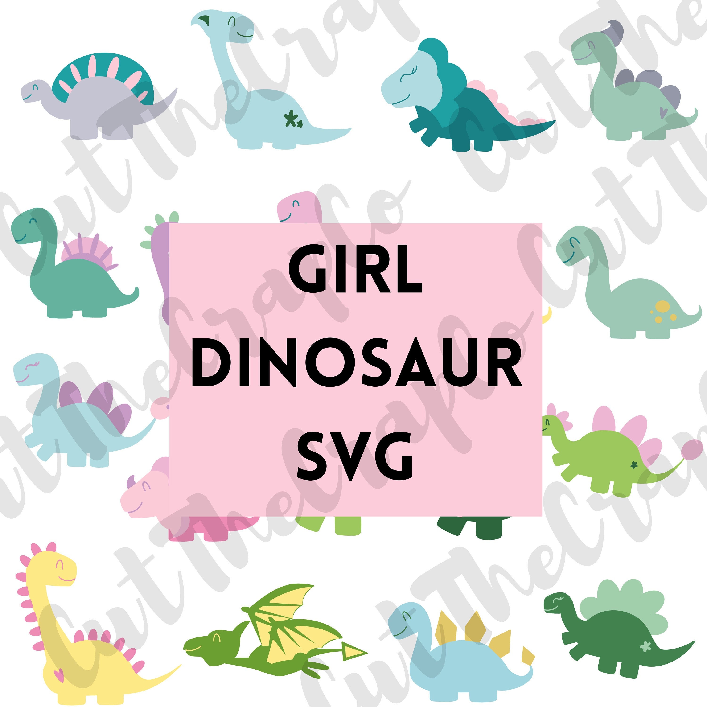 Download Girl Dinosaur Party SVG Cut File Girl Dino SVG File | Etsy