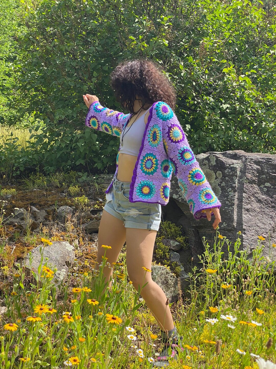 Greenfield Twisted Flower Cardigan main image 1