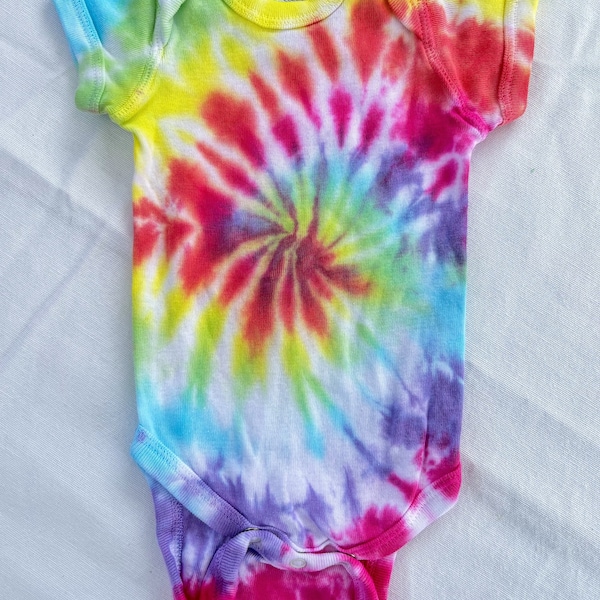 Tie Dye Baby Bodysuit in Rainbow Swirl