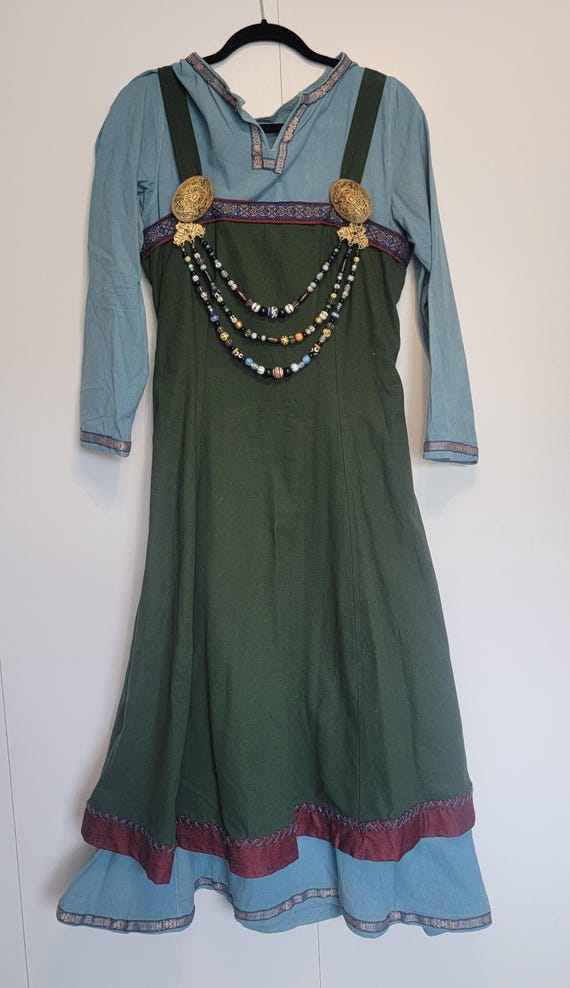Viking Dress Set With Hand-dyed Underdress, Armstreet Apron Dress, and  Painted Beads - Etsy